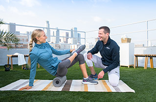 two trainers working out