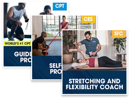 CPT Guided Study Plus Corrective Exercise Specialization Plus Stretching and Flexibility Coach