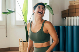 Female client laughing