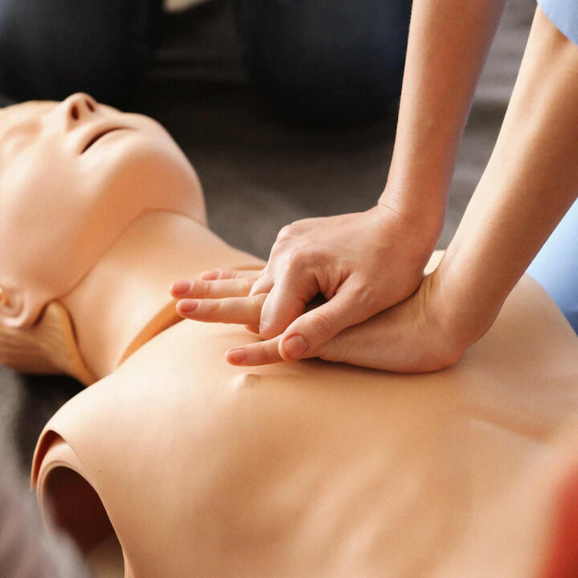 CPR dummy being tested on