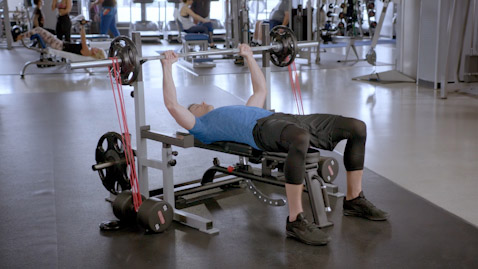 Barbell Bench Press with Bands