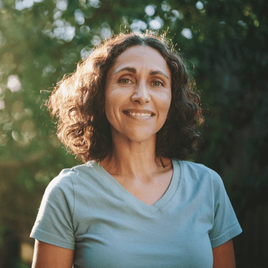 Lady smiling outside