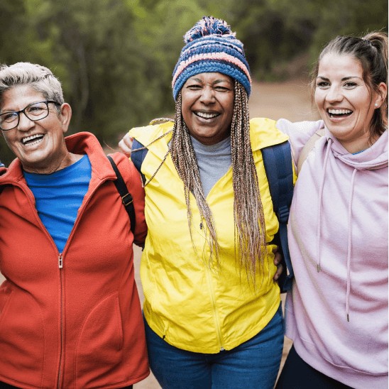 A group of women hiking