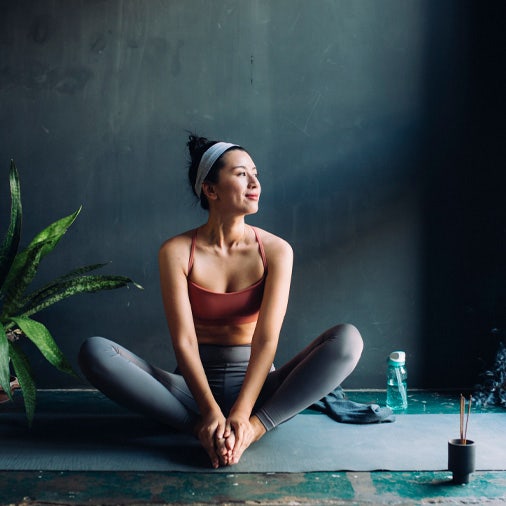 Women sitting and stretching
